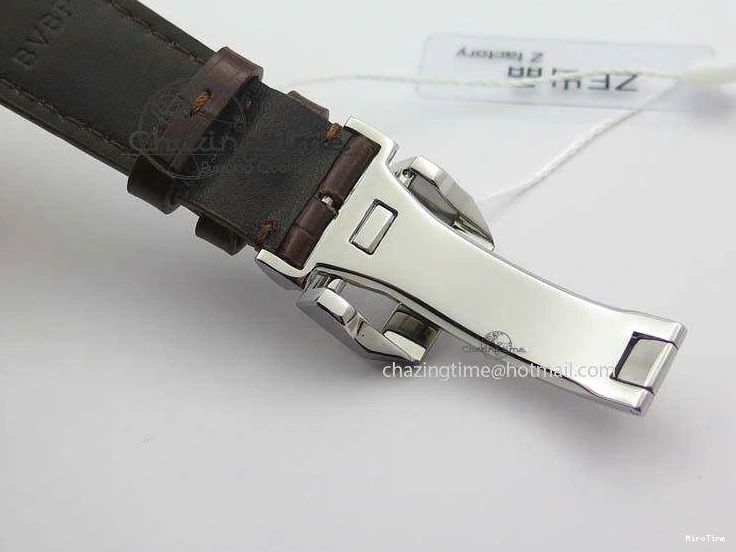 MIROTIME 0126 ModernLook Portuguese IW371445 ZF 1:1 Best Edition SS White Dial Gold Markers On Brown Leather Strap A79350 V 7269